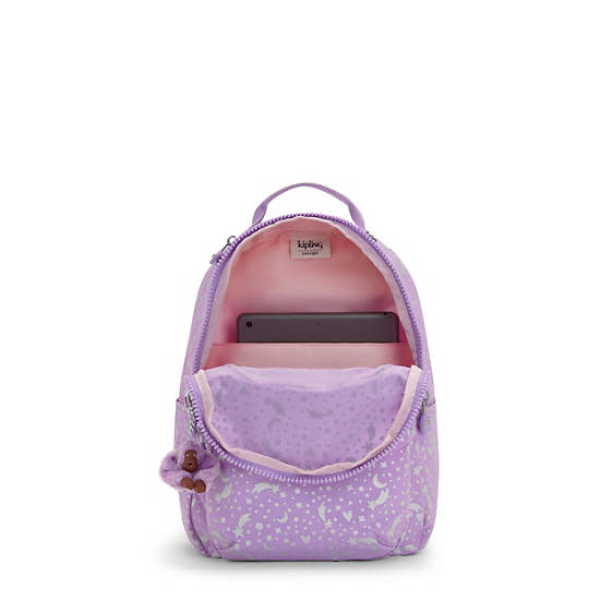 Kipling Seoul Small Printed Tablet Ryggsäck Lila | SE 1602IL